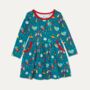 Organic Cotton Kids Space Skater Dress With Pockets, thumbnail 1 of 2