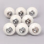 White Round Crackle Cupboard Door Knob Drawer Handle, thumbnail 5 of 5
