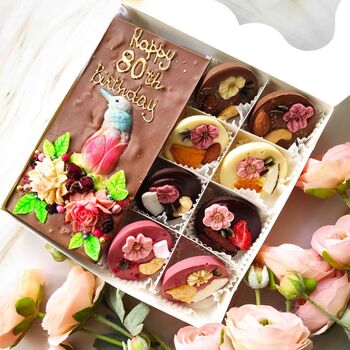 Personalised Vegan Chocolate 'Colibri & Flowers' Gift, 7 of 8