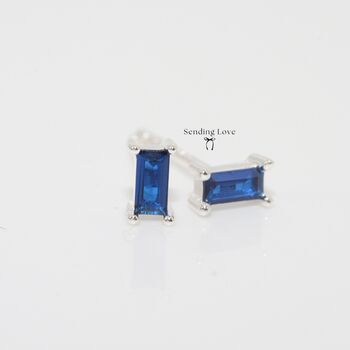 Sapphire Gem Every Day Stud Earrings, 2 of 5