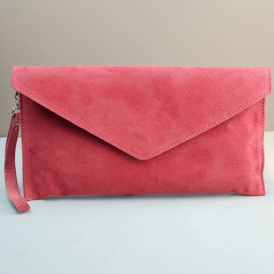 personalised suede envelope clutch by penelopetom | notonthehighstreet.com