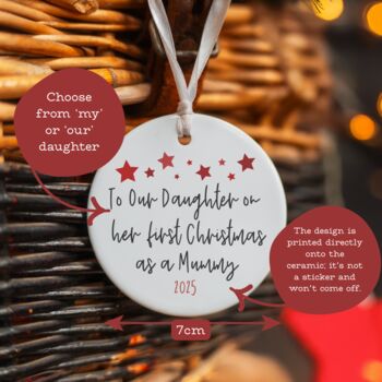 To Daughter On Her First Christmas As A Mummy Tree Decoration, 2 of 3