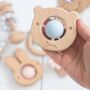Bambino Eco Friendly Wooden Blue Bear Baby Teething Toy, thumbnail 1 of 3