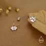 Sterling Silver Paw Print Screw Back Stud Earrings, thumbnail 7 of 11