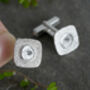 Natural Diamond Cufflinks In Sterling Silver, thumbnail 3 of 3