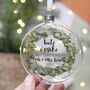 First Christmas Mr And Mrs Wreath Glass Bauble, thumbnail 4 of 5