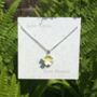 Yellow Primrose February Birth Flower Necklace, thumbnail 2 of 5