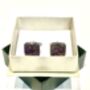 Steel And Amethyst Cufflinks, thumbnail 5 of 5