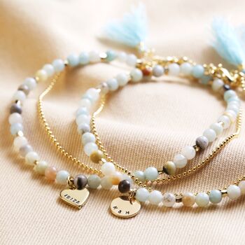 Personalised Semi Precious Stone Bead And Chain Anklet, 11 of 11