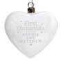 Personalised First Christmas LED Glass Heart Christmas Bauble, thumbnail 4 of 4