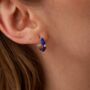 Midnight Blue Enamelled Jewelled Sterling Silver Hoops, thumbnail 3 of 6