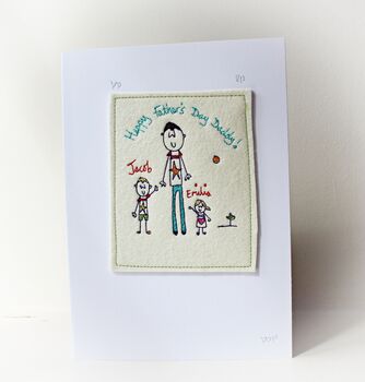 Personalised Embroidered Father's Day Card, 5 of 8