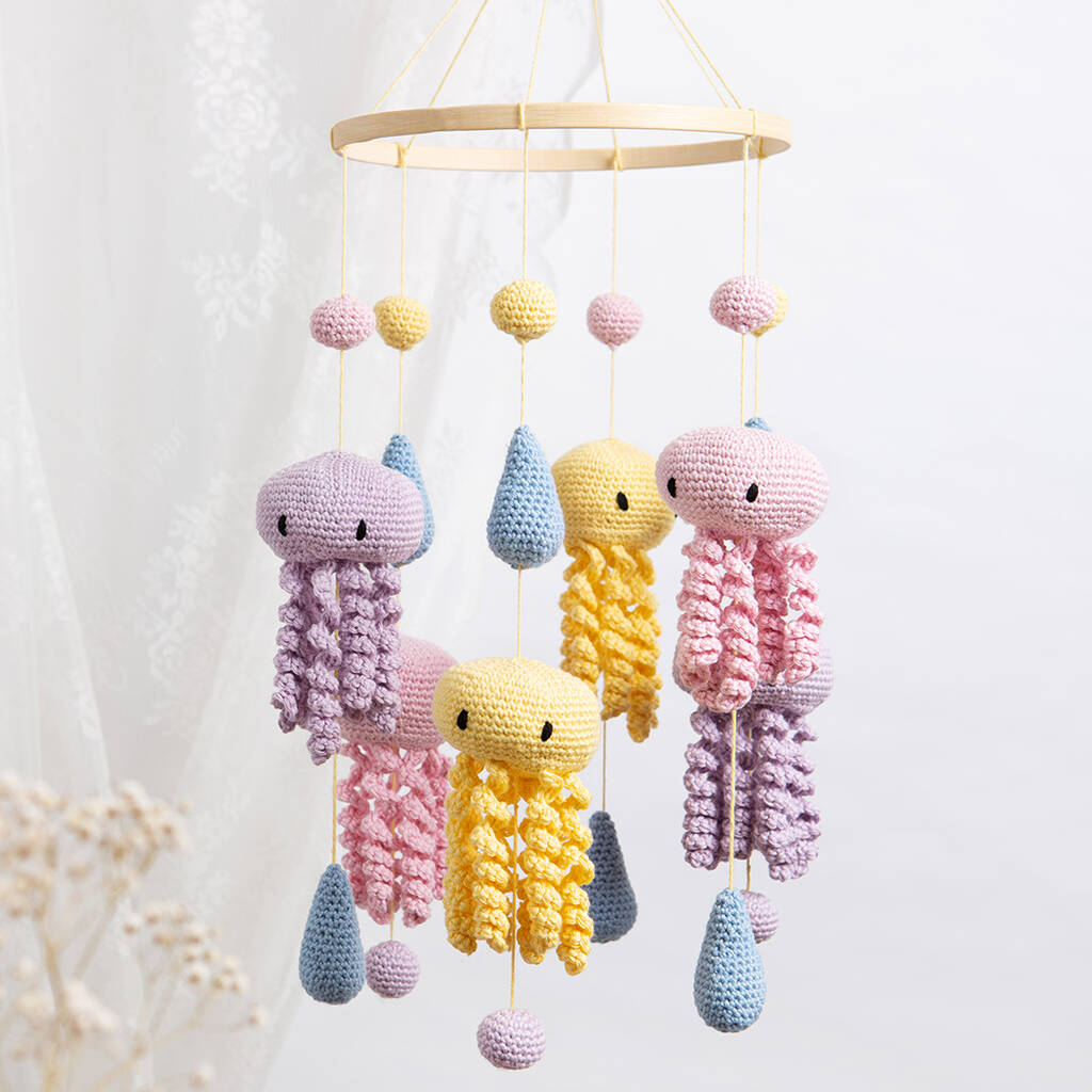 Jellyfish Baby Mobile Easy Crochet Kit, 1 of 6
