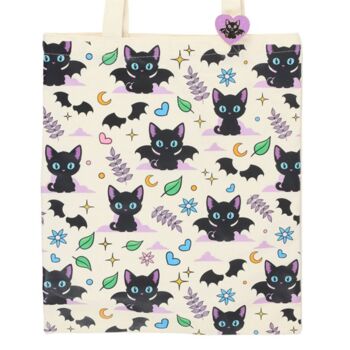 Cat Print Halloween Tote Bag, 3 of 4