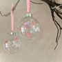 Set Of Six Bright Pink Baubles Tree Decor Ornaments, thumbnail 4 of 7