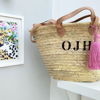 Personalised Straw Shopping Or Beach Basket, 2 of 10