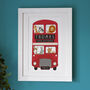 Personalised London Double Decker Bus Print, thumbnail 1 of 4