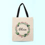 Personalised Christmas Wreath Linen Tote Bag, thumbnail 2 of 4