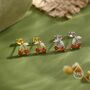 Sterling Silver Cherry Stud Earrings, thumbnail 6 of 12
