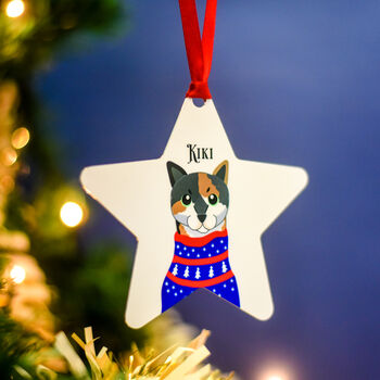Personalised Cat Christmas Jumper Tree Decoration, 12 of 12