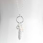 Falling Feather Silver Necklace, thumbnail 2 of 5