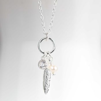 Falling Feather Silver Necklace, 2 of 5
