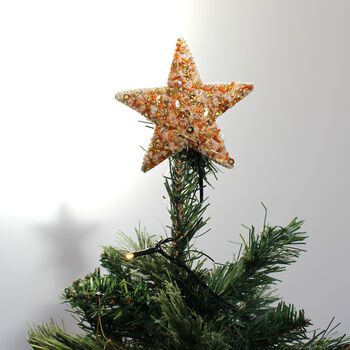 Hand Beaded Star Christmas Tree Topper, 2 of 7
