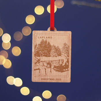 Wooden Christmas Travel Memories Personalised Bauble, 2 of 10