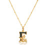Gold Plated E Initial Necklace With Green Marble, thumbnail 2 of 6