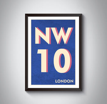 Nw10 Brent London Typography Postcode Print, 10 of 10