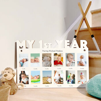 My 1st Year Baby Wall Hung Frame With Photos, 5 of 9