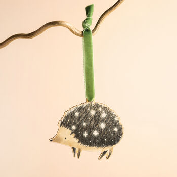 Wooden Hedgehog Hanging Decoration, 2 of 2