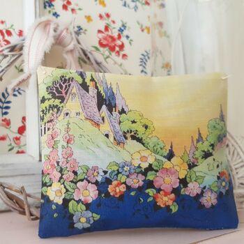 Cottage Garden With Flowers Illustration Fabric Gift, 2 of 6