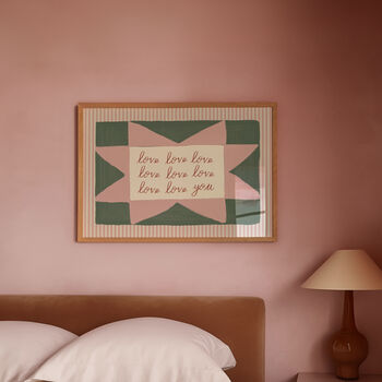 Love Love Love You Patchwork Stripe Print, 2 of 10