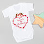 Personalised Heart Baby First Christmas Babygrow, thumbnail 1 of 9