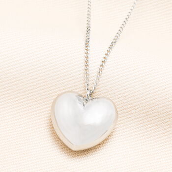 Stainless Steel Heart Pendant Long Chain Necklace In Silver Or Gold, 2 of 2