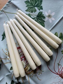 Eight Tapered Dinner Ivory Colour Candles | Scandi Colours, 3 of 4