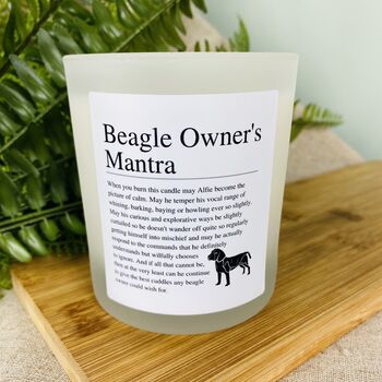 Fun Personalised Beagle Owner's Affirmation Candle, 2 of 11