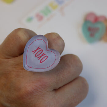 Love Heart Acrylic Ring, 9 of 9