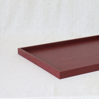 Handmade Dark Red Wooden Serving Tray, Lacquered Ottoman Cover Tray, 10 of 11