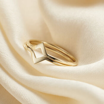 9ct Gold Chevron Wedding Ring, 3 of 7