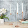 G Decor Aldwin Set Of Three Rose Gold Candle Holders, thumbnail 1 of 6