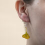 Yellow Rose Easter Valentines Earrings, thumbnail 1 of 2