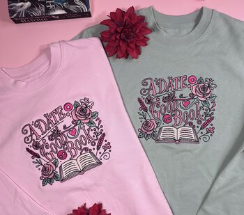 Date With A Good Book Embroidered Sweatshirt, 5 of 5
