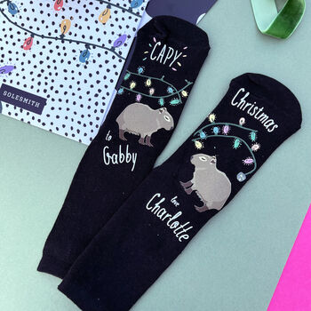 Cabybara Christmas Socks, 2 of 2
