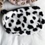 Cute Cow Animal Print Fleece Crossbody Bag For Girls, thumbnail 2 of 5