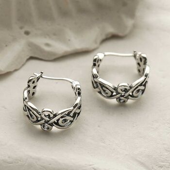 Sterling Silver Celtic Knot Hoops, 6 of 9