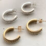 Sterling Silver And Gold Vermeil Adorn Hoop Earrings, thumbnail 1 of 7