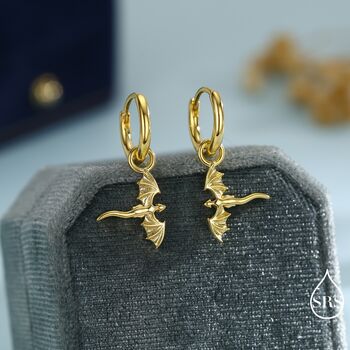 Tiny Flying Dragon Huggie Hoop In Sterling Silver, 6 of 11