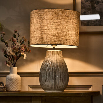 Distressed Boho Ceramic Table Lamp, 2 of 5